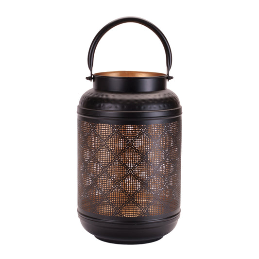 Decorative Cut-Out Metal Lantern 12.75"H