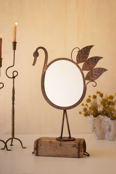 Iron Swan Table Top Mirror